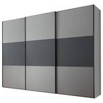 Armadio con ante scorrevoli Includo B Grafite / Grigio argento - Larghezza: 249 cm - Optimum Plus - Grigio