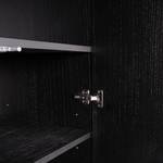 Armoire à portes battantes IKON Placage en bois véritable / Fer - Paulownia noir / Noir