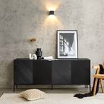 Sideboard IKON 180 cm Echtholzfurnier / Eisen - Paulownia Schwarz / Schwarz