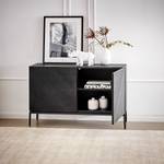 Enfilade IKON 120 cm Placage en bois véritable / Fer - Paulownia noir / Noir