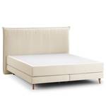 Lit boxspring Avellino I Tissu Meara: Platine - 180 x 200cm - D2 souple