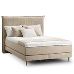 Boxspringbett AVELLINO Klassisch Webstoff Meara: Schlamm - 140 x 200cm - H3