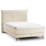 Lit boxspring Avellino I Tissu Meara: Platine - 140 x 200cm - D2 souple