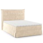 Boxspring Avellino II Velours Vaia: Crèmekleurig - 140 x 200cm - H2 zacht