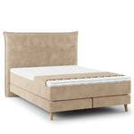 Boxspringbett AVELLINO Klassisch Samt Vaia: Beige - 140 x 200cm - H3