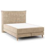 Lit boxspring Avellino I Velours Vaia: Beige - 140 x 200cm - D3 medium