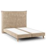 Lit boxspring Avellino I Velours Vaia: Beige - 140 x 200cm - D3 medium