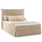 Boxspring Avellino II Velours Vaia: Beige - 140 x 200cm - H2 zacht