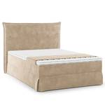 Boxspring Avellino II Velours Vaia: Beige - 140 x 200cm - H2 zacht