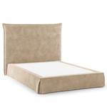 Boxspring Avellino II Velours Vaia: Beige - 140 x 200cm - H2 zacht