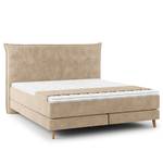 Lit boxspring Avellino I Velours Vaia: Beige - 160 x 200cm - D3 medium