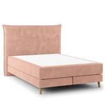 Lit boxspring Avellino I Velours Vaia: Rose - 140 x 200cm - D2 souple