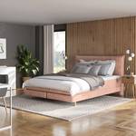 Lit boxspring Avellino I Velours Vaia: Rose - 140 x 200cm - D2 souple