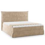 Boxspringbett AVELLINO mit Husse Samt Vaia: Beige - 180 x 200cm - H3