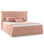 Lit boxspring Avellino II Velours Vaia: Rose - 180 x 200cm - D2 souple