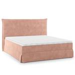 Lit boxspring Avellino II Velours Vaia: Rose - 180 x 200cm - D2 souple