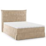 Lit boxspring Avellino II Velours Vaia: Beige - 140 x 200cm - D3 medium