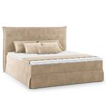 Boxspringbett AVELLINO mit Husse Samt Vaia: Beige - 160 x 200cm - H2