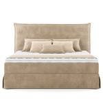 Boxspringbett AVELLINO mit Husse Samt Vaia: Beige - 160 x 200cm - H2