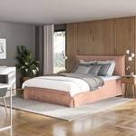 Boxspringbett AVELLINO mit Husse Samt Vaia: Rosa - 140 x 200cm - H2