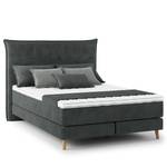 Boxspringbett AVELLINO Klassisch Samt Vaia: Dunkelgrau - 140 x 200cm - H2