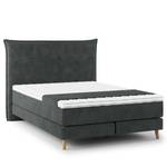 Boxspringbett AVELLINO Klassisch Samt Vaia: Dunkelgrau - 140 x 200cm - H2