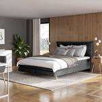 Boxspring Avellino I Velours Vaia: Donkergrijs - 140 x 200cm - H2 zacht