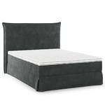 Boxspringbett AVELLINO mit Husse Samt Vaia: Dunkelgrau - 140 x 200cm - H2