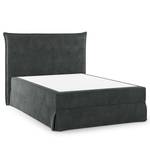 Boxspringbett AVELLINO mit Husse Samt Vaia: Dunkelgrau - 140 x 200cm - H2