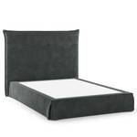 Boxspring Avellino II Velours Vaia: Donkergrijs - 140 x 200cm - H2 zacht