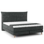 Letto boxspring Avellino I Velluto Vaia: grigio scuro - 180 x 200cm - H3