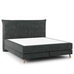 Letto boxspring Avellino I Velluto Vaia: grigio scuro - 180 x 200cm - H3