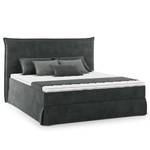 Boxspring Avellino II Velours Vaia: Donkergrijs - 160 x 200cm - H2 zacht