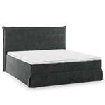 Boxspring Avellino II Velours Vaia: Donkergrijs - 160 x 200cm - H2 zacht