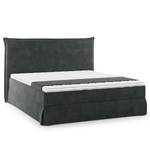 Lit boxspring Avellino II Velours Vaia: Gris foncé - 180 x 200cm - D2 souple