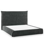 Lit boxspring Avellino II Velours Vaia: Gris foncé - 180 x 200cm - D2 souple