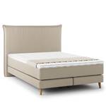 Lit boxspring Avellino I Microfibre Orela: Beige - 140 x 200cm - D2 souple