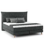 Boxspring Avellino I Velours Vaia: Donkergrijs - 160 x 200cm - H2 zacht