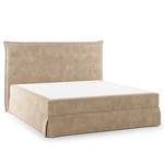 Boxspringbett AVELLINO mit Husse Samt Vaia: Beige - 160 x 200cm - H3