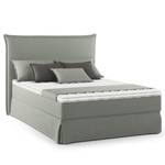 Lit boxspring Avellino II Microfibre Orela: Gris - 140 x 200cm - D2 souple