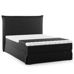 Lit boxspring Avellino II Microfibre Orela: Noir - 140 x 200cm - D2 souple