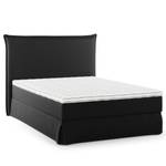 Boxspringbett AVELLINO mit Husse Microfaser Orela: Schwarz - 140 x 200cm - H2