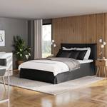 Lit boxspring Avellino II Microfibre Orela: Noir - 140 x 200cm - D2 souple