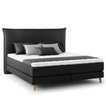 Boxspringbett AVELLINO Klassisch Microfaser Orela: Schwarz - 180 x 200cm - H2