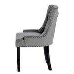 Chaise Avesta Velours / Chêne massif - Anthracite - Anthracite