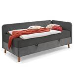 Gestoffeerd bed Cabana Corduroy Poppy: Grijs - Breedte: 135 cm