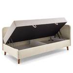 Lit capitonné Cabana Velours côtelé Poppy: Beige - Largeur : 135 cm