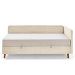 Lit capitonné Cabana Velours côtelé Poppy: Beige - Largeur : 135 cm