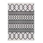 Laagpolig vloerkleed Teo polyester/katoen - zwart - 120 x 170 cm - Zwart - 120 x 170 cm