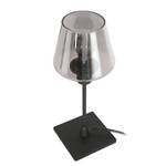 Lampe Ancilla hauteur 33 cm Fer / Verre dépoli - Noir - 1 ampoule - Noir